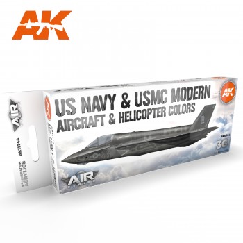 AK Interactive AK11744 - US Navy & USMC Modern Aircraft & Helicopter 8x17ml